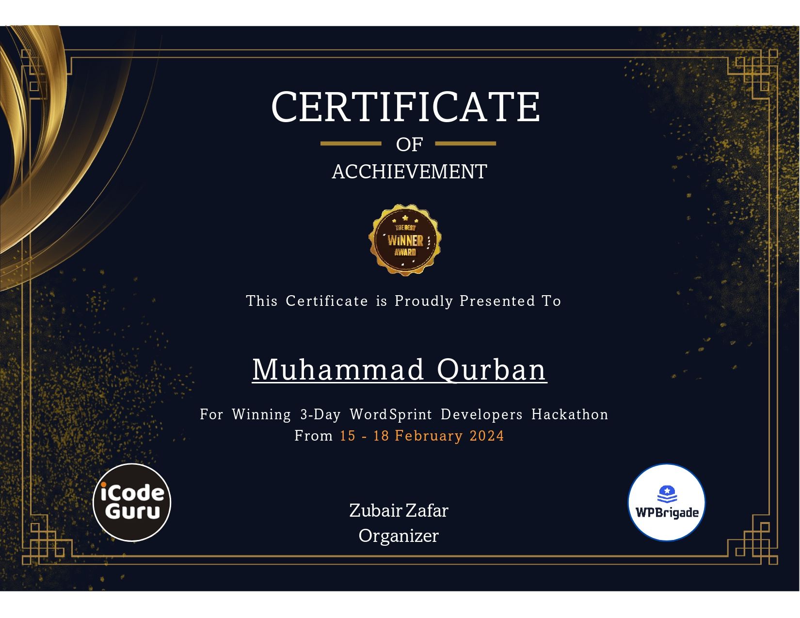 Wordsprint Hackathon Winner